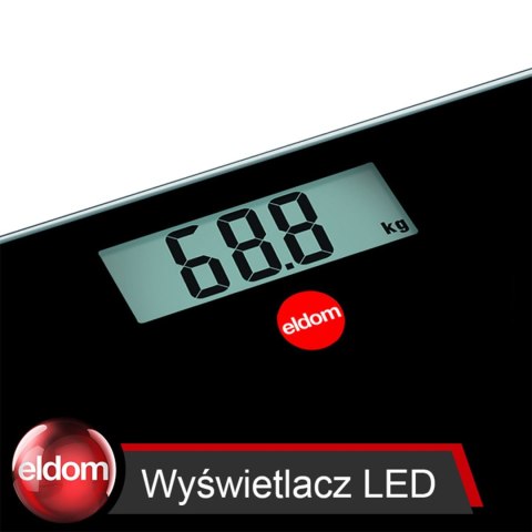 ELDOM Elektroniczna waga łazienkowa ELDOM GWO250 LCD ELDOM Elektroniczna waga łazienkowa ELDOM GWO250 LCD