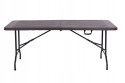 AGD SELECT Stół cateringowy, bankietowy, składany ogrodowy, 180 cm, ogrodowy, brązowy