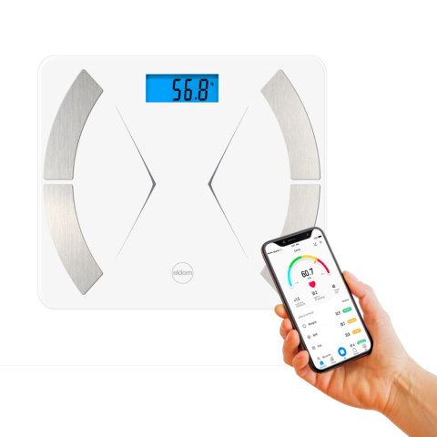 ELDOM ELDOM TWO500 INTELIGENTNA WAGA ŁAZIENKOWA BLUETOOTH BIAŁA ELDOM ELDOM TWO500 INTELIGENTNA WAGA ŁAZIENKOWA BLUETOOTH BIAŁA