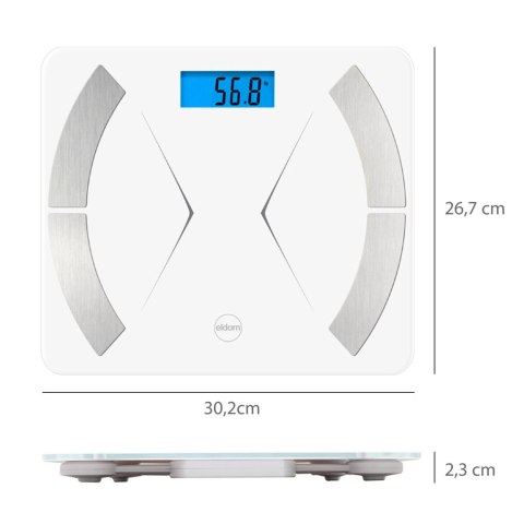 ELDOM ELDOM TWO500 INTELIGENTNA WAGA ŁAZIENKOWA BLUETOOTH BIAŁA ELDOM ELDOM TWO500 INTELIGENTNA WAGA ŁAZIENKOWA BLUETOOTH BIAŁA
