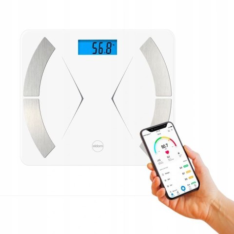 ELDOM ELDOM TWO500 INTELIGENTNA WAGA ŁAZIENKOWA BLUETOOTH BIAŁA ELDOM ELDOM TWO500 INTELIGENTNA WAGA ŁAZIENKOWA BLUETOOTH BIAŁA