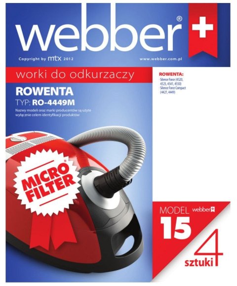 WEBBER Worki Webber Rowenta Silence 4449 (15 micro filter) WEBBER Worki Webber Rowenta Silence 4449 (15 micro filter)