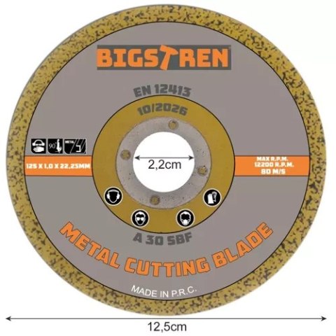 Bigstren Tarcza do cięcia metalu- 50szt. Bigstren 21639 Bigstren Tarcza do cięcia metalu- 50szt. Bigstren 21639
