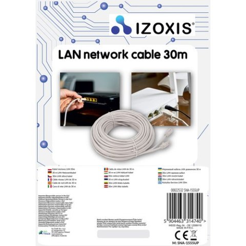 Izoxis Kabel sieciowy LAN 30m Izoxis 22532 Izoxis Kabel sieciowy LAN 30m Izoxis 22532