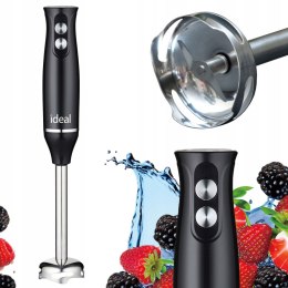 IDEAL Blender ręczny Stalowe ostrza 800W Tryb PULSACYJNY Ideal IK1001 czarny