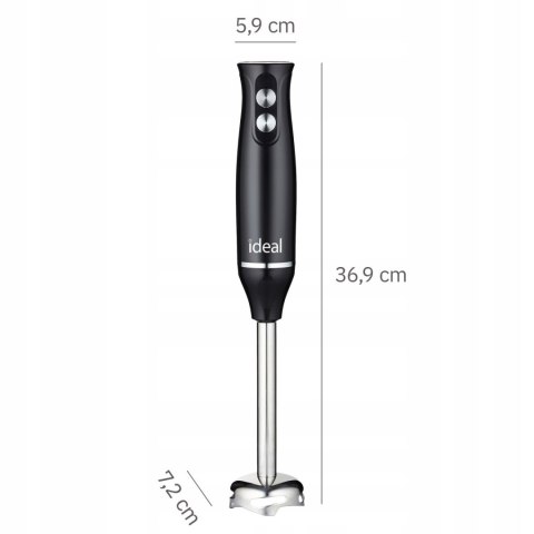 IDEAL Blender ręczny Stalowe ostrza 800W Tryb PULSACYJNY Ideal IK1001 czarny IDEAL Blender ręczny Stalowe ostrza 800W Tryb PULSACYJNY Ideal IK1001 czarny