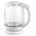 ELDOM CZAJNIK ELEKTRYCZNY BEZPRZEWODOWY 1,7L BIAŁY SZKLANY LED