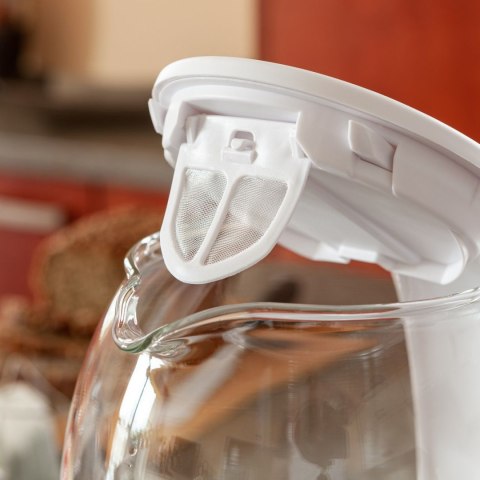 ELDOM CZAJNIK ELEKTRYCZNY BEZPRZEWODOWY 1,7L BIAŁY SZKLANY LED