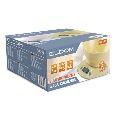 ELDOM Elektroniczna waga z miską ELDOM WK290 Żółta
