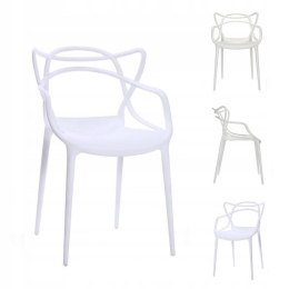 GARDENSELECT Krzesło Belluno nowoczesne ażurowe białe