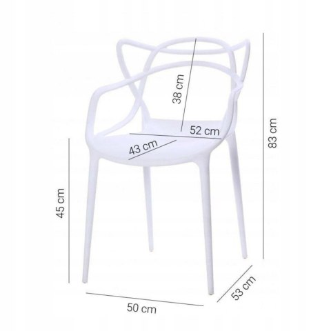 GARDENSELECT Krzesło Belluno nowoczesne ażurowe białe