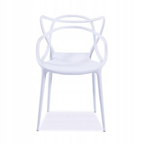 GARDENSELECT Krzesło Belluno nowoczesne ażurowe białe