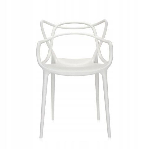 GARDENSELECT Krzesło Belluno nowoczesne ażurowe białe