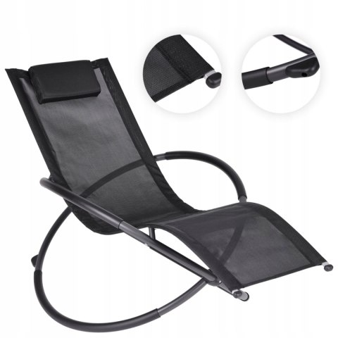 GARDENSELECT Leżak ogrodowy, czarny GANDIA