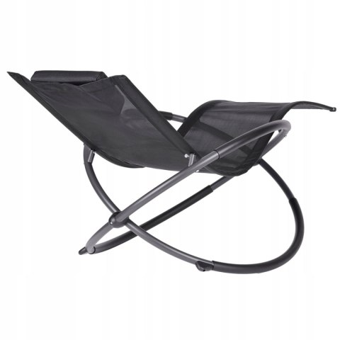 GARDENSELECT Leżak ogrodowy, czarny GANDIA