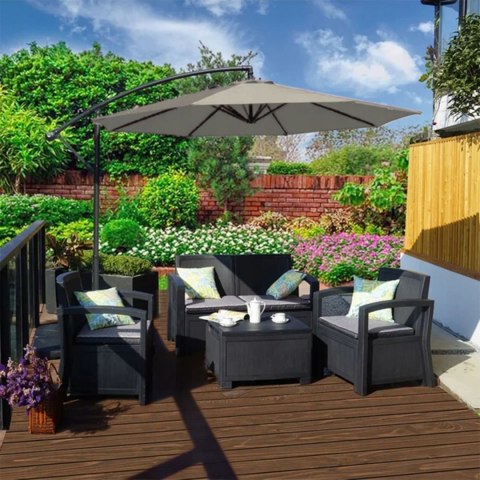 GARDENSELECT PARASOL OGRODOWY DUŻY SOLIDNY SKŁADANY 2,7 M Z WYSIĘGNIKIEM REGULACJA XXL