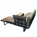 GARDENSELECT ZESTAW MEBLI OGRODOWYCH narożnik sofa stolik LEKKI komplet gród ALUMINIUM