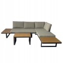 GARDENSELECT ZESTAW MEBLI OGRODOWYCH narożnik sofa stolik LEKKI komplet gród ALUMINIUM