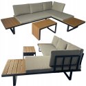 GARDENSELECT ZESTAW MEBLI OGRODOWYCH narożnik sofa stolik LEKKI komplet gród ALUMINIUM