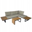 GARDENSELECT ZESTAW MEBLI OGRODOWYCH narożnik sofa stolik LEKKI komplet gród ALUMINIUM
