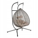 NUFORMA FOTEL WISZĄCY BUJANY OGRODOWY KOSZ HUŚTAWKA JAJO KOKON 2 osobowy + PODUSZKI