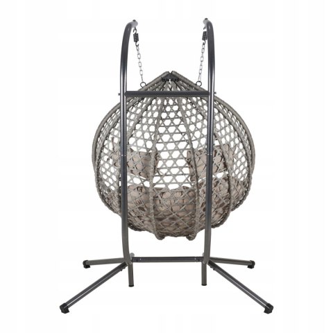 NUFORMA FOTEL WISZĄCY BUJANY OGRODOWY KOSZ HUŚTAWKA JAJO KOKON 2 osobowy + PODUSZKI