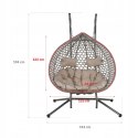 NUFORMA FOTEL WISZĄCY BUJANY OGRODOWY KOSZ HUŚTAWKA JAJO KOKON 2 osobowy + PODUSZKI