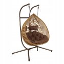 NUFORMA FOTEL WISZĄCY BUJANY OGRODOWY KOSZ HUŚTAWKA JAJO KOKON 2 osobowy + PODUSZKI