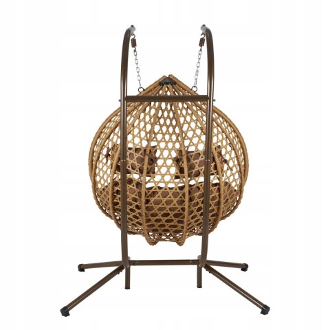 NUFORMA FOTEL WISZĄCY BUJANY OGRODOWY KOSZ HUŚTAWKA JAJO KOKON 2 osobowy + PODUSZKI