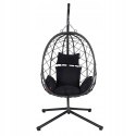 NUFORMA FOTEL WISZĄCY BUJANY OGRODOWY KOSZ HUŚTAWKA JAJO KOKON PREMIUM + PODUSZKI