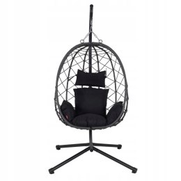 NUFORMA FOTEL WISZĄCY BUJANY OGRODOWY KOSZ HUŚTAWKA JAJO KOKON PREMIUM + PODUSZKI
