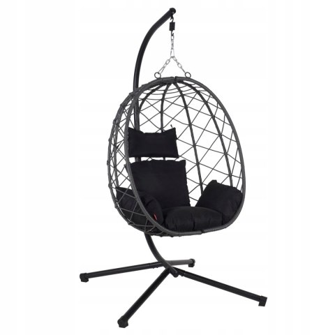 NUFORMA FOTEL WISZĄCY BUJANY OGRODOWY KOSZ HUŚTAWKA JAJO KOKON PREMIUM + PODUSZKI