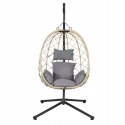 NUFORMA FOTEL WISZĄCY BUJANY OGRODOWY KOSZ HUŚTAWKA JAJO KOKON PREMIUM + PODUSZKI