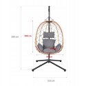 NUFORMA FOTEL WISZĄCY BUJANY OGRODOWY KOSZ HUŚTAWKA JAJO KOKON PREMIUM + PODUSZKI
