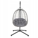 NUFORMA FOTEL WISZĄCY BUJANY OGRODOWY KOSZ HUŚTAWKA JAJO KOKON PREMIUM + PODUSZKI