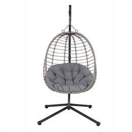 NUFORMA FOTEL WISZĄCY BUJANY OGRODOWY KOSZ HUŚTAWKA JAJO KOKON PREMIUM + PODUSZKI