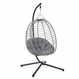 NUFORMA FOTEL WISZĄCY BUJANY OGRODOWY KOSZ HUŚTAWKA JAJO KOKON PREMIUM + PODUSZKI