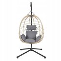 NUFORMA FOTEL WISZĄCY BUJANY OGRODOWY KOSZ HUŚTAWKA JAJO KOKON PREMIUM + PODUSZKI
