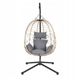 NUFORMA FOTEL WISZĄCY BUJANY OGRODOWY KOSZ HUŚTAWKA JAJO KOKON PREMIUM + PODUSZKI
