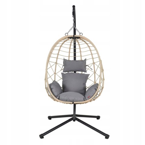 NUFORMA FOTEL WISZĄCY BUJANY OGRODOWY KOSZ HUŚTAWKA JAJO KOKON PREMIUM + PODUSZKI