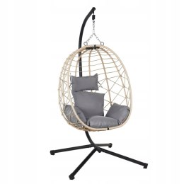 NUFORMA FOTEL WISZĄCY BUJANY OGRODOWY KOSZ HUŚTAWKA JAJO KOKON PREMIUM + PODUSZKI