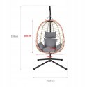 NUFORMA FOTEL WISZĄCY BUJANY OGRODOWY KOSZ HUŚTAWKA JAJO KOKON PREMIUM + PODUSZKI