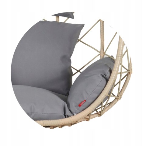 NUFORMA FOTEL WISZĄCY BUJANY OGRODOWY KOSZ HUŚTAWKA JAJO KOKON PREMIUM + PODUSZKI