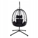 NUFORMA FOTEL WISZĄCY BUJANY OGRODOWY KOSZ HUŚTAWKA JAJO KOKON PREMIUM + PODUSZKI