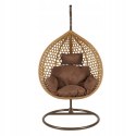 NUFORMA FOTEL WISZĄCY BUJANY OGRODOWY KOSZ HUŚTAWKA JAJO KOKON PREMIUM + PODUSZKI