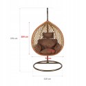 NUFORMA FOTEL WISZĄCY BUJANY OGRODOWY KOSZ HUŚTAWKA JAJO KOKON PREMIUM + PODUSZKI