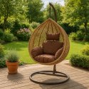 NUFORMA FOTEL WISZĄCY BUJANY OGRODOWY KOSZ HUŚTAWKA JAJO KOKON PREMIUM + PODUSZKI