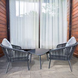 NUFORMA Komplet mebli ogrodowych stolik + 2 fotele aluminiowe z technorattanu