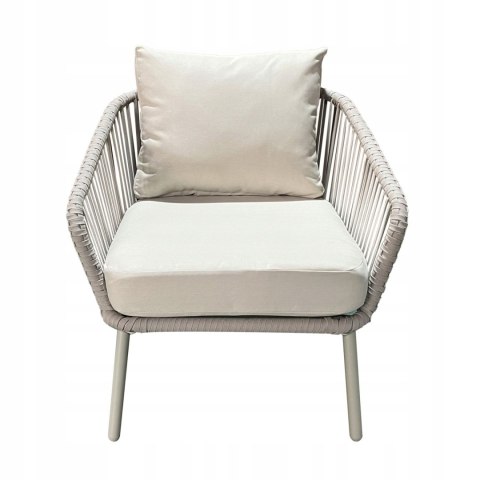 NUFORMA Komplet mebli ogrodowych stolik + 2 fotele aluminiowe z technorattanu