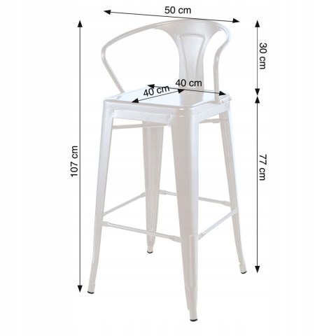 NUFORMA Krzesło barowe hoker, białe loft